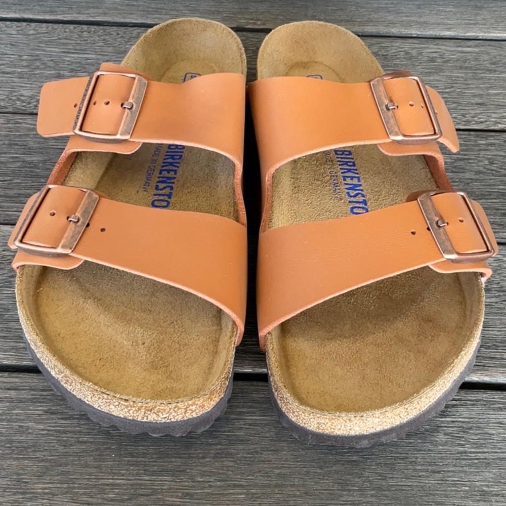 Birkenstock Arizona Light Brown Double Strap Sandals 40 with soft footbed - Picture 3 of 6